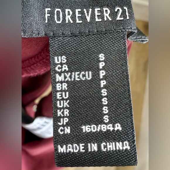 Forever 21 Maroon Satin Like Body Suit with Rhinestone Straps Size S NWOT - Picture 3 of 4